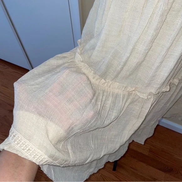 Beige Crochet Top Backless Mini Beach Coverup Dress - Picture 10 of 11